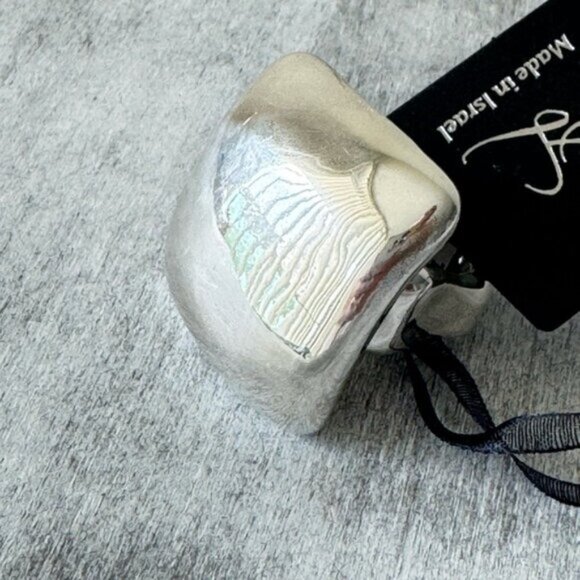 E&L Israel Sterling Silver Electroform Statement Square Ring Sz. 8 - Picture 13 of 14